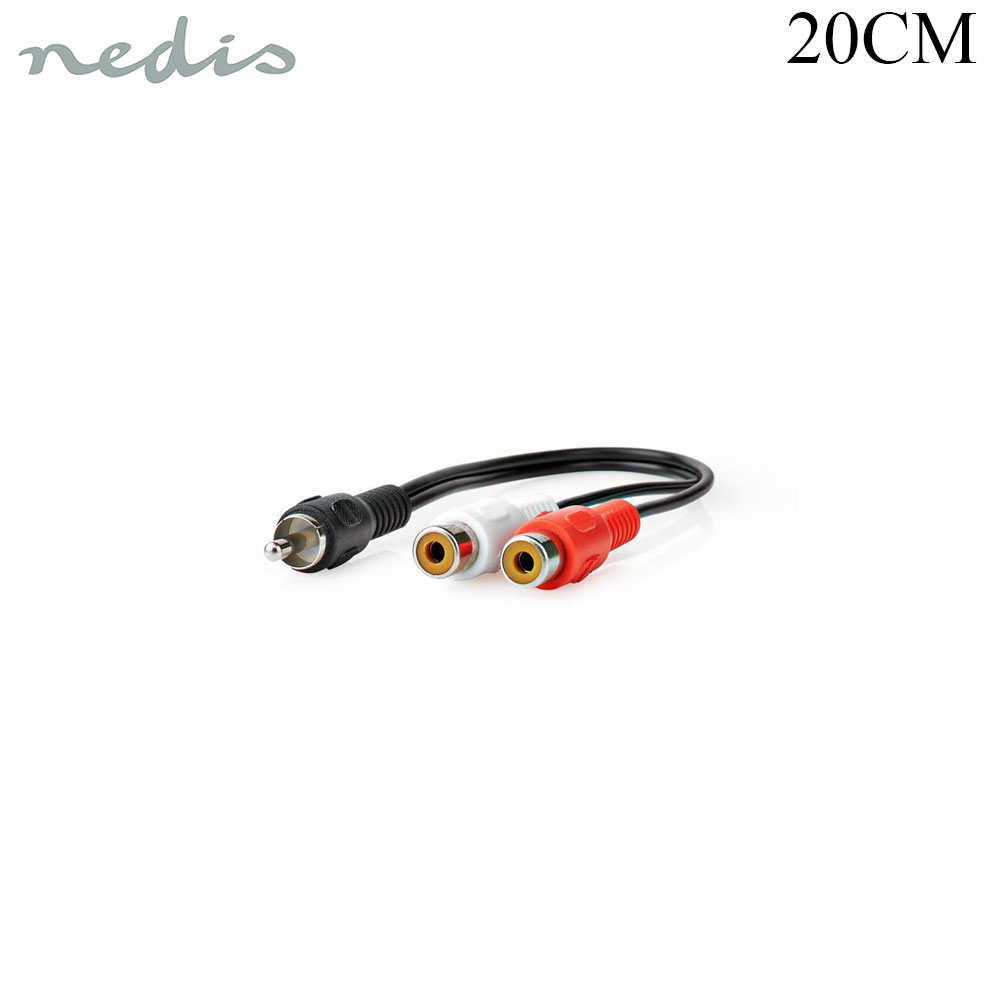 Audio Adapter | RCA | Male - 2x Female | Nickel | 0.2M | Nedis