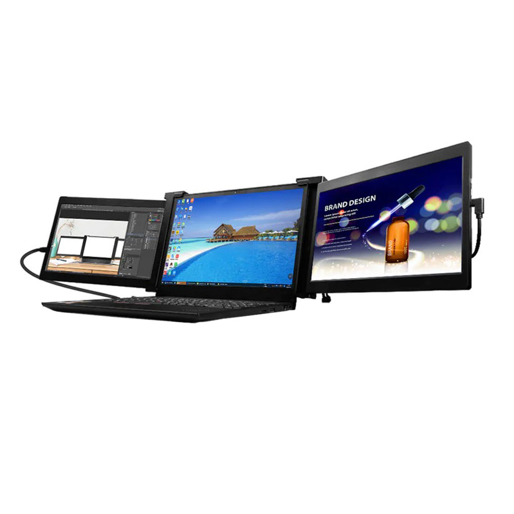 Screen Extender Laptop | Dual Portable Monitor | Foldable 10.1 Inch | IPS 14MS | Full HD