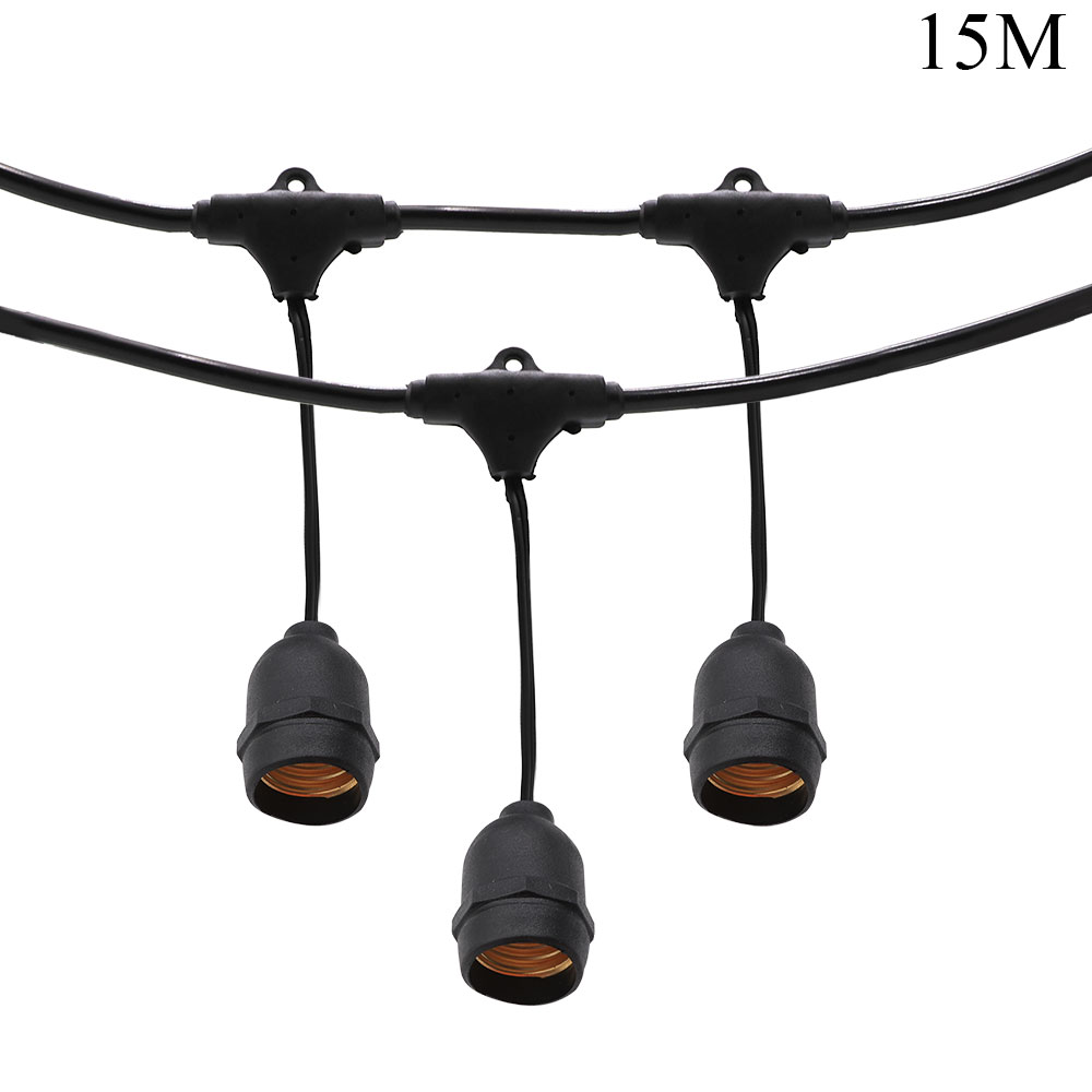 Bulb Socket String Light | E27 | 35x Lamp | 15M