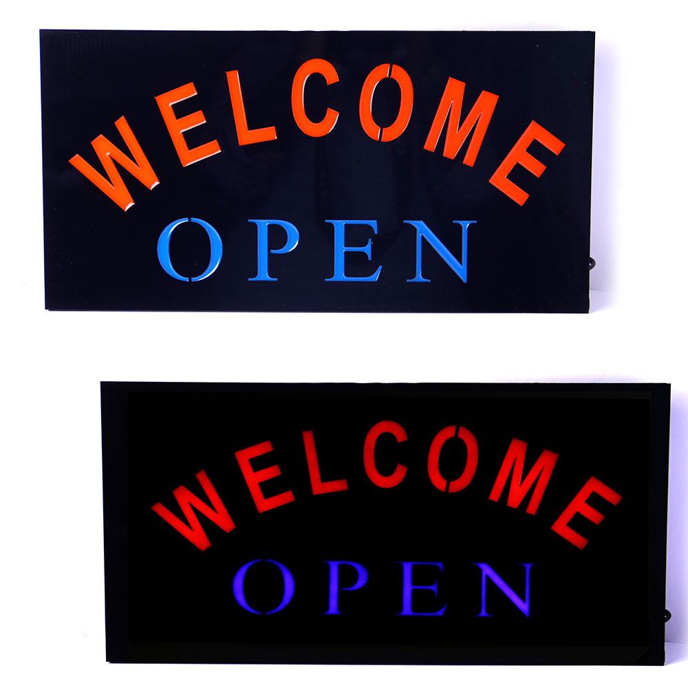 Sign LED | Welcome & Open | 48x24cm