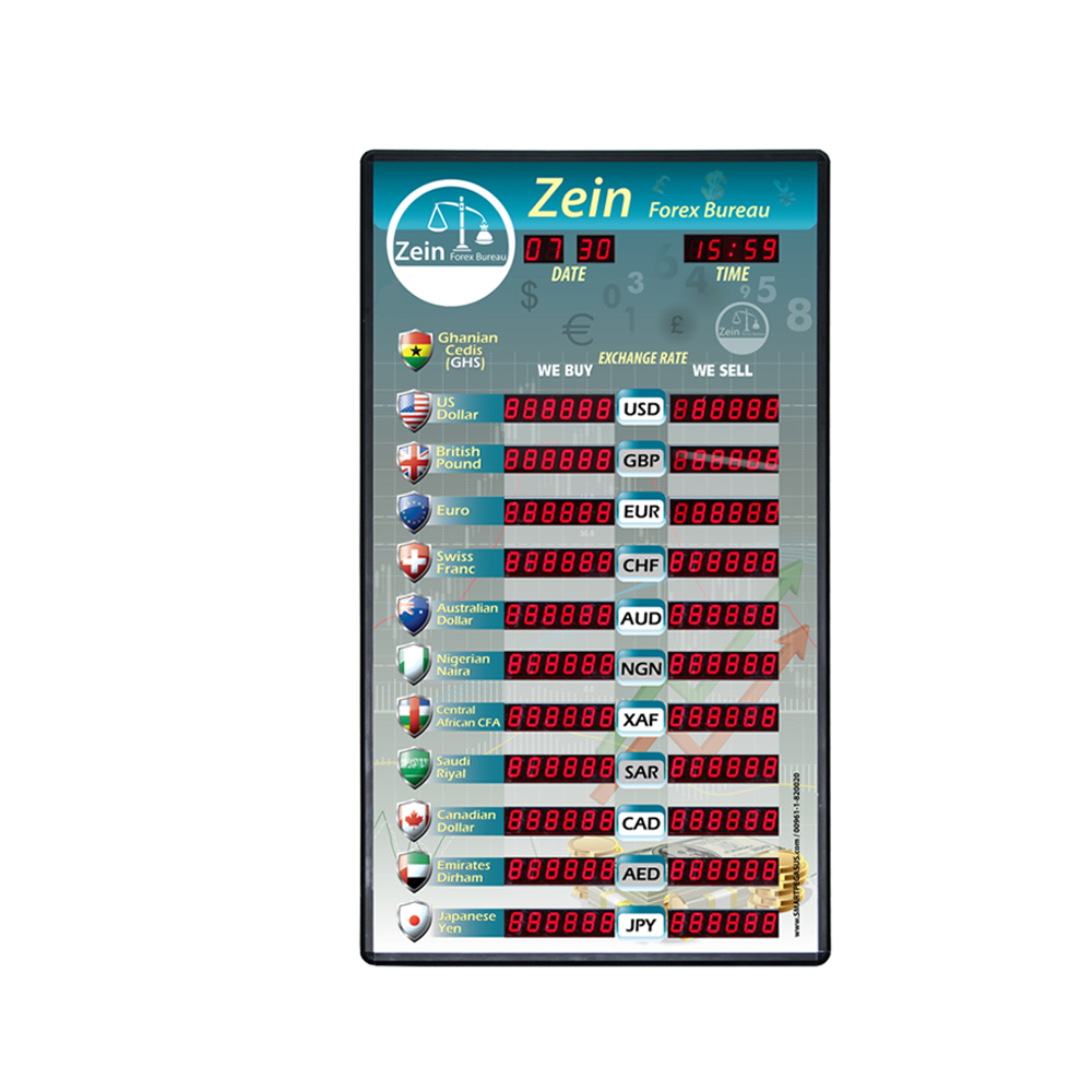 Exchange Rate | 1" | 12x Row | Red