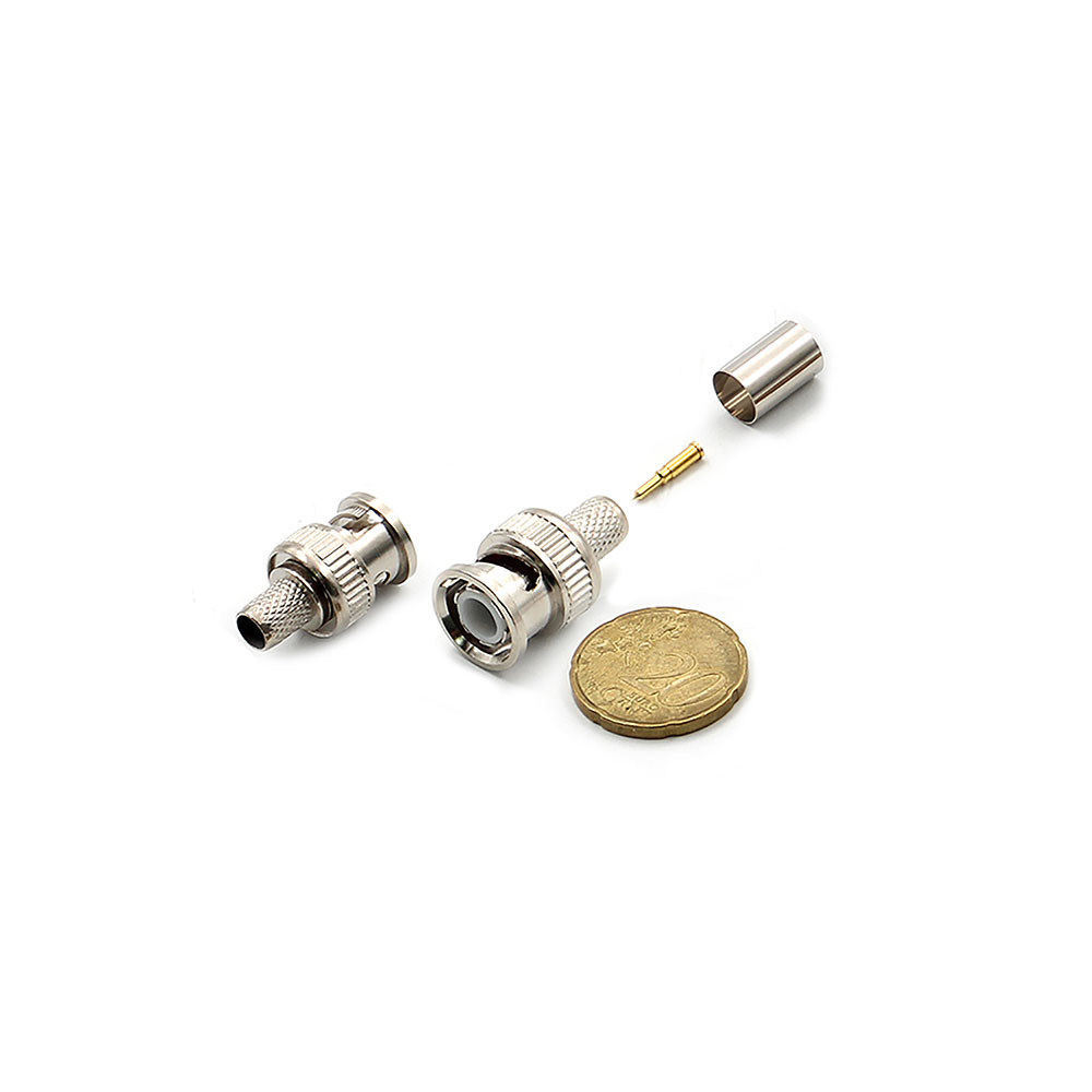 Coaxial Connector | BNC Male | RG-6 | Cable Mount | Crimping