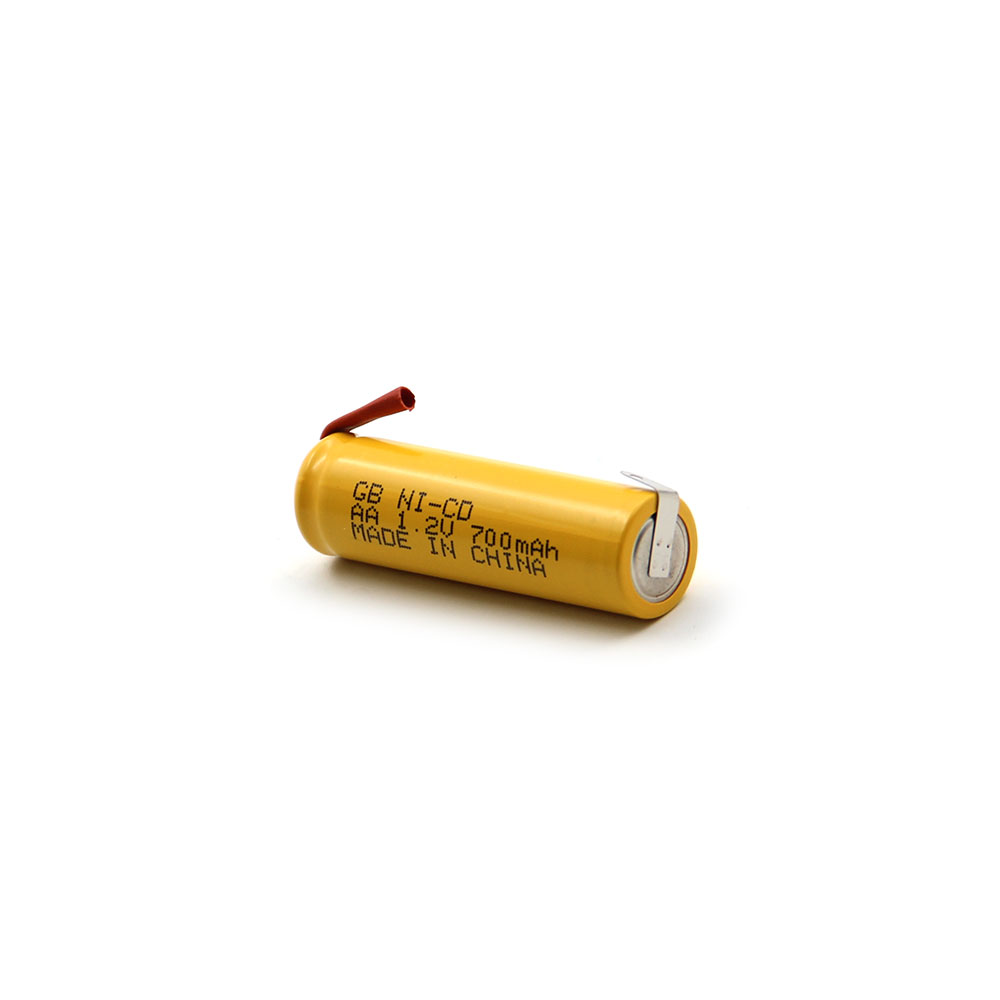 Nickel Cadmium Battery | Ni-Cd Rechargeable | AA | 1.2V 700mA | Solder Tag | GB