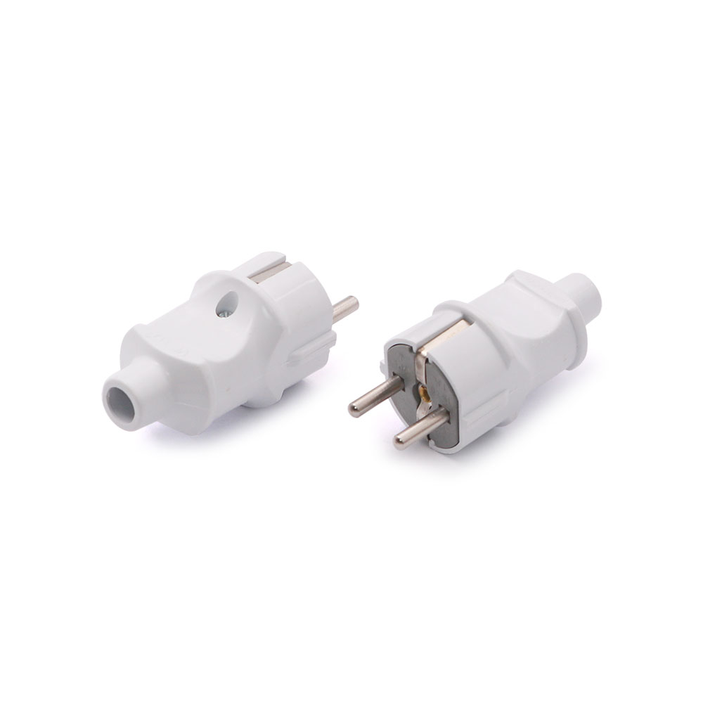 Electric Plug | EU | Male | 4.8mm | 10A | White