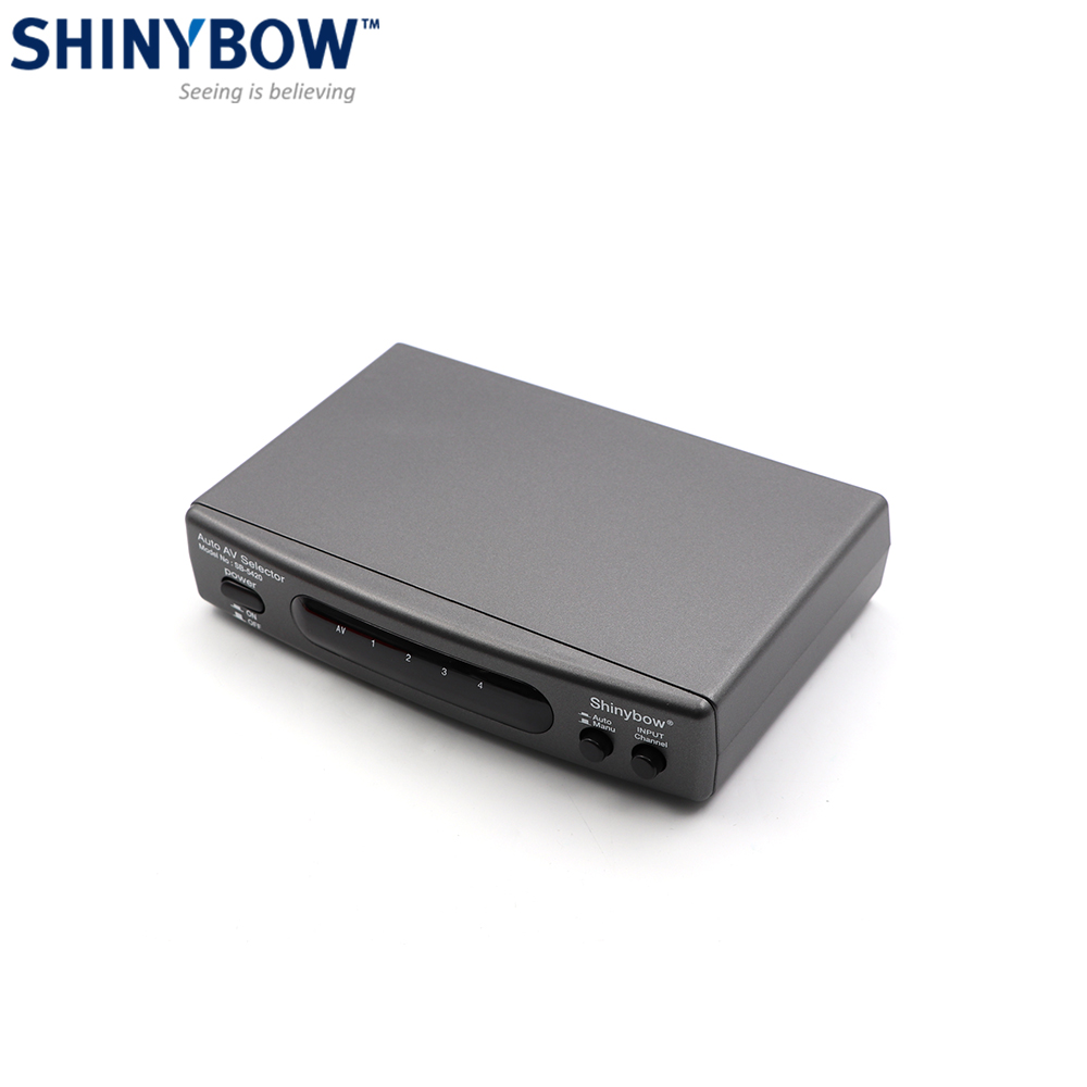 Audio Video Selector | Auto | 3x RCA | 4x Input - 2x Output | Shinybow
