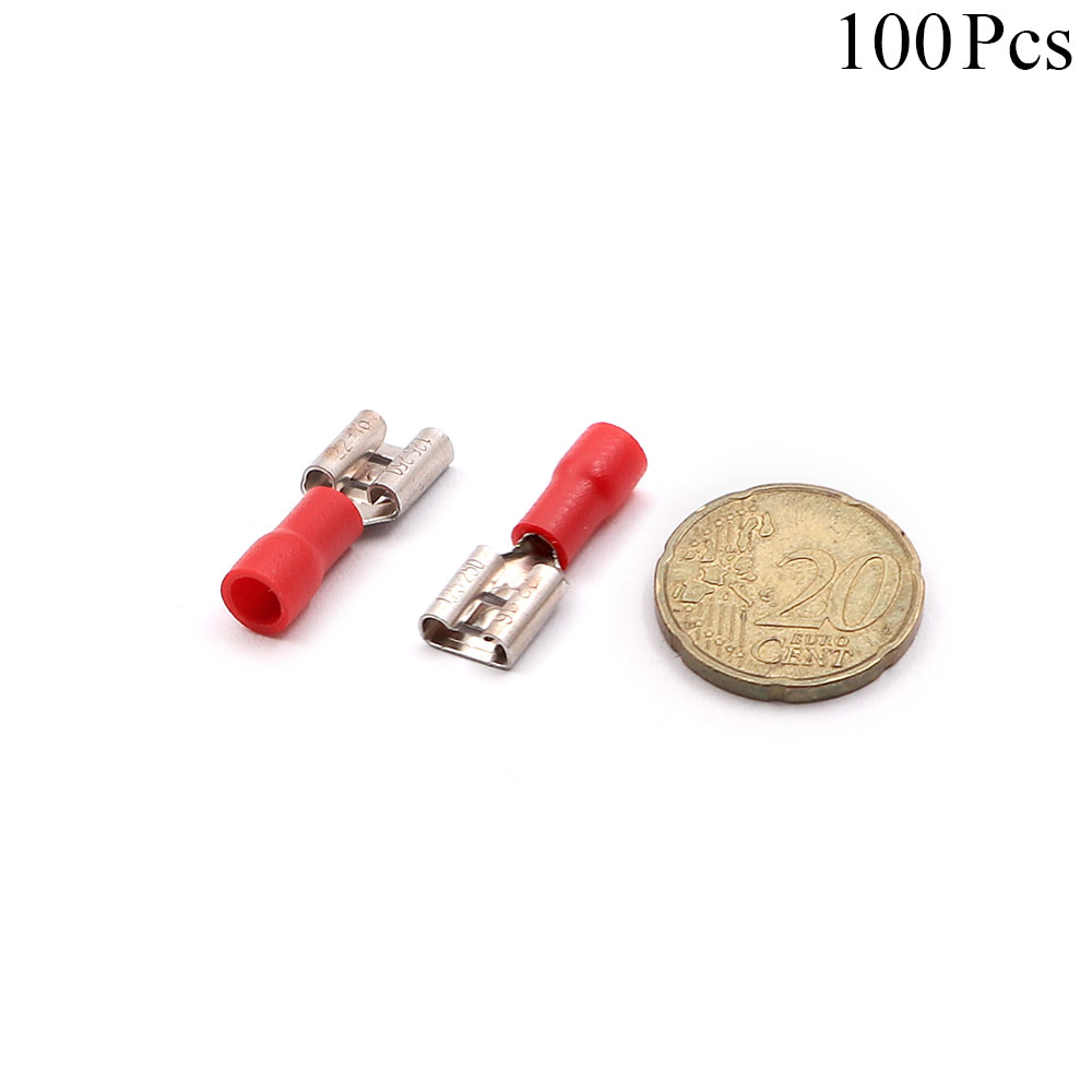 Cable Lugs Insulated | FDD1.25-250 | Female | 0.5-1.5mm | Red | 100pcs