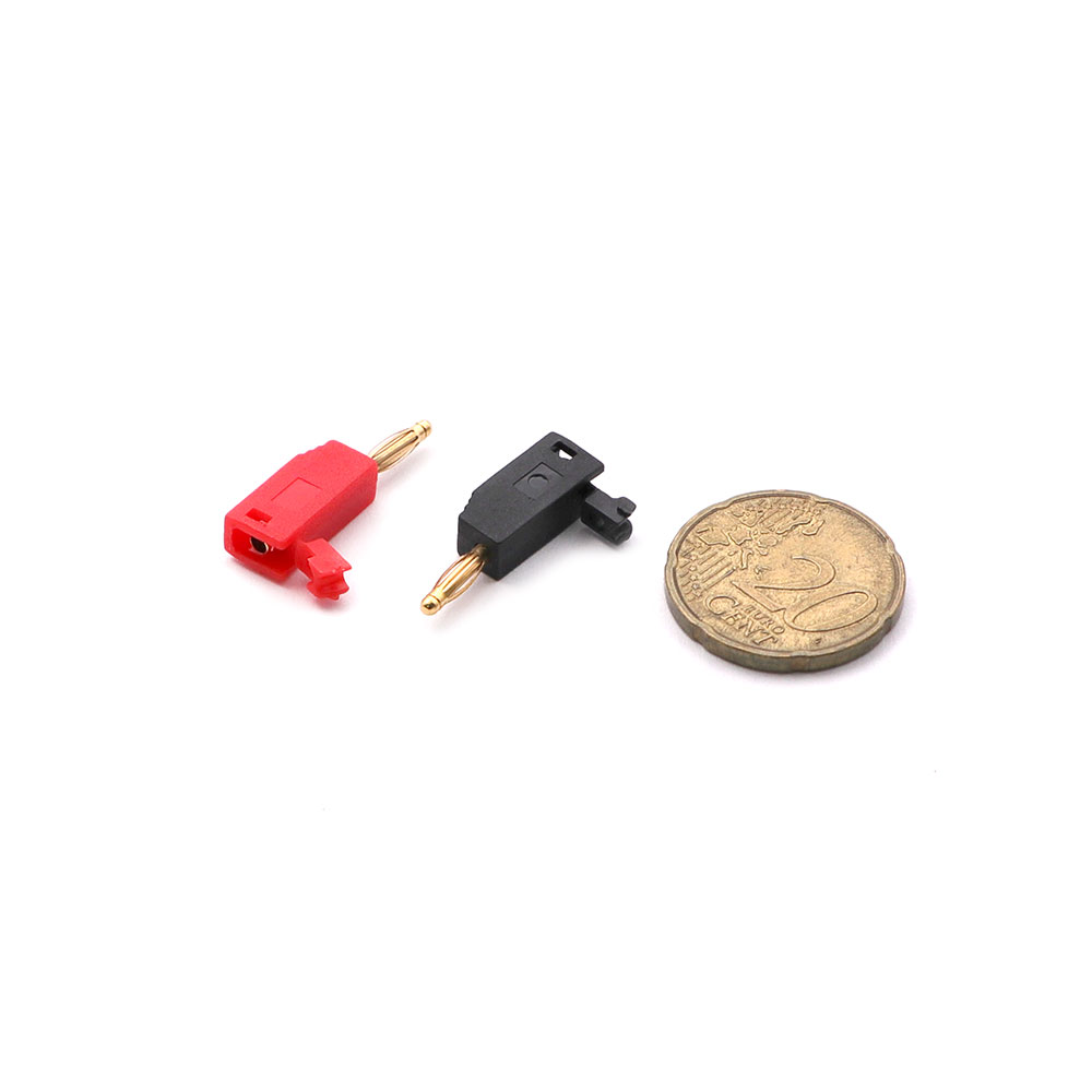 Terminal Plug | Banana Male | 2mm | Red & Black | Gold