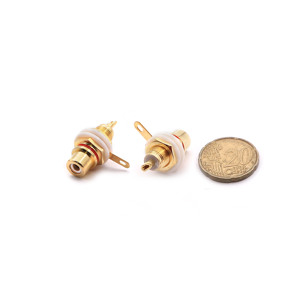 Audio Connector | RCA Female | Chassis Mount | Gold | Red | Black