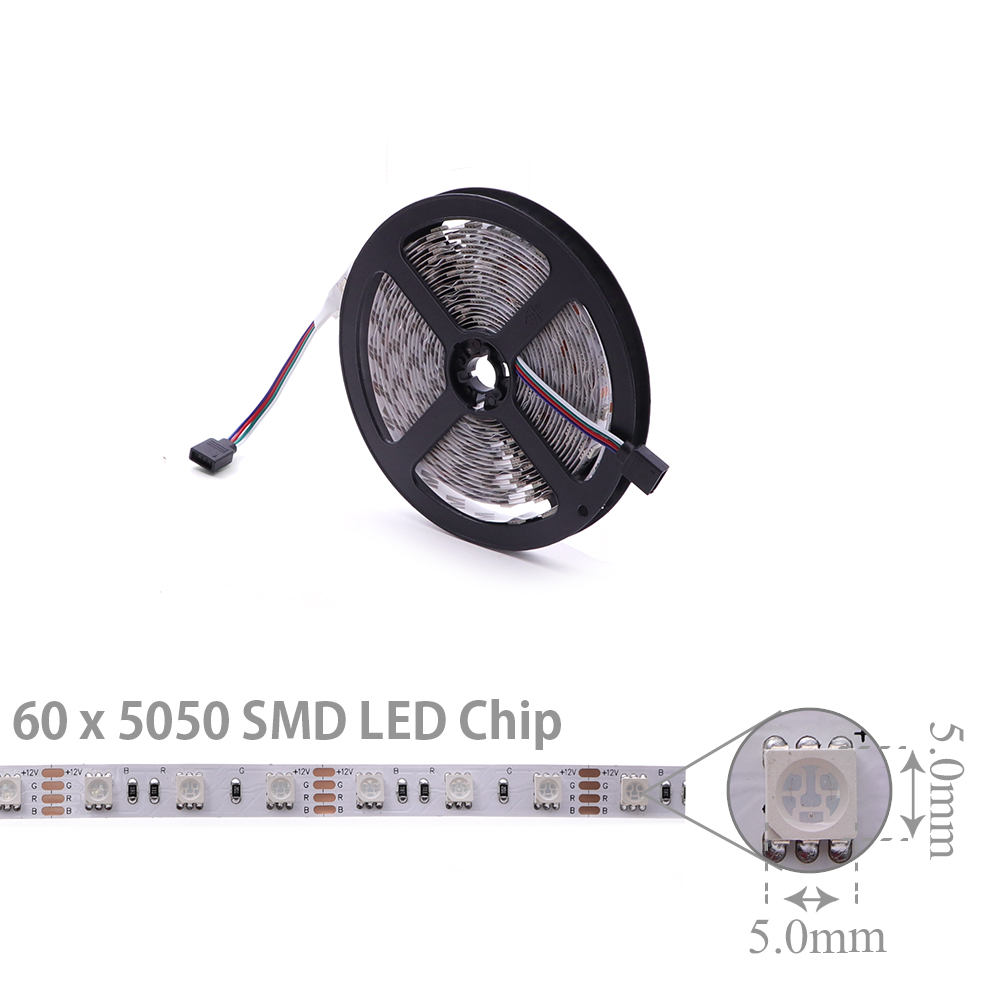 LED Strip Indoor | 12V DC 72W | 5050 | RGB | 60x LED Per Meter | 5M