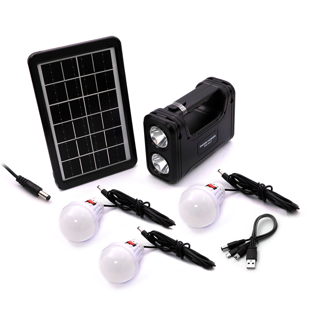 LED Light Solar Kit | 3W 8000mAh | 3x Lamp & Torch