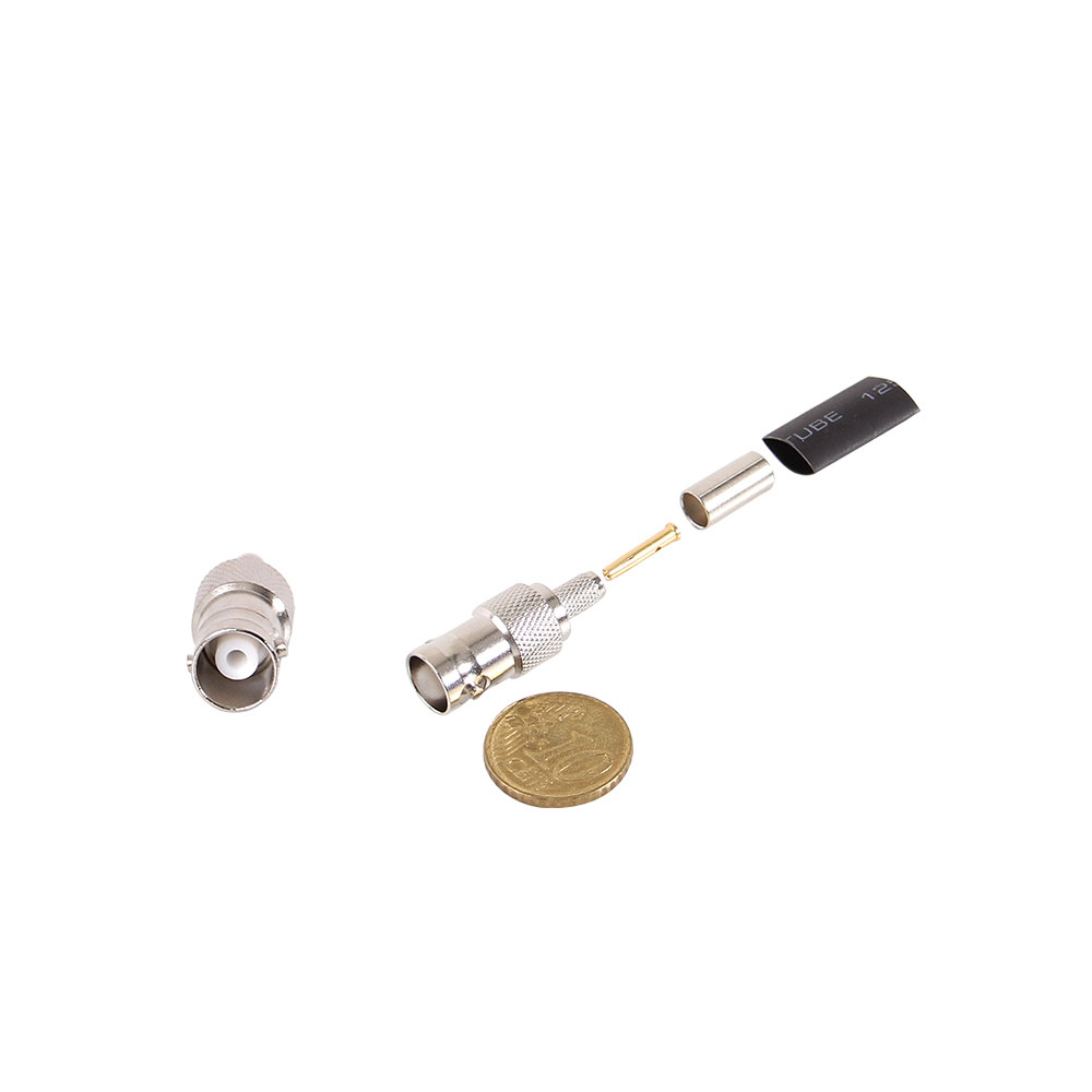 Coaxial Connector | BNC Female | RG-58 | Cable Mount | Crimping