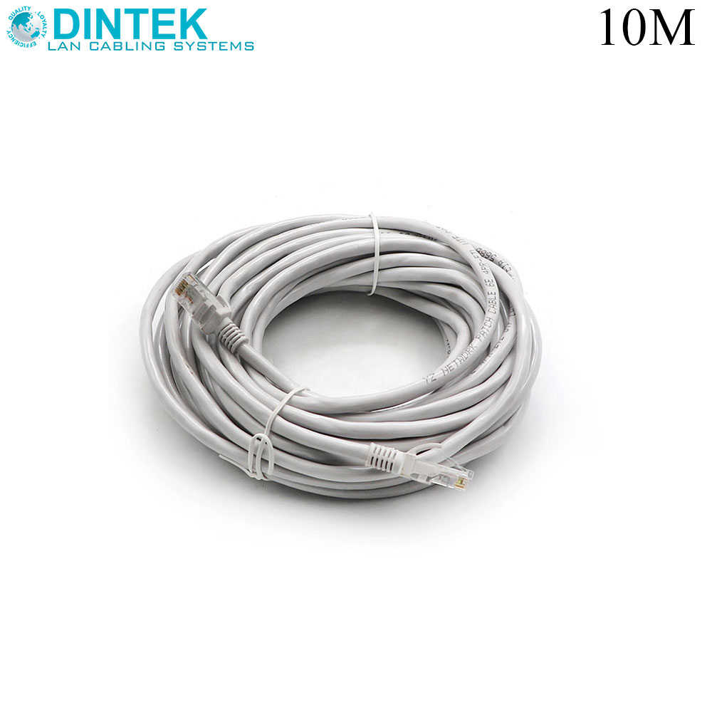 Patch Cord | CAT6 | UTP | 10M | Gray | Dintek