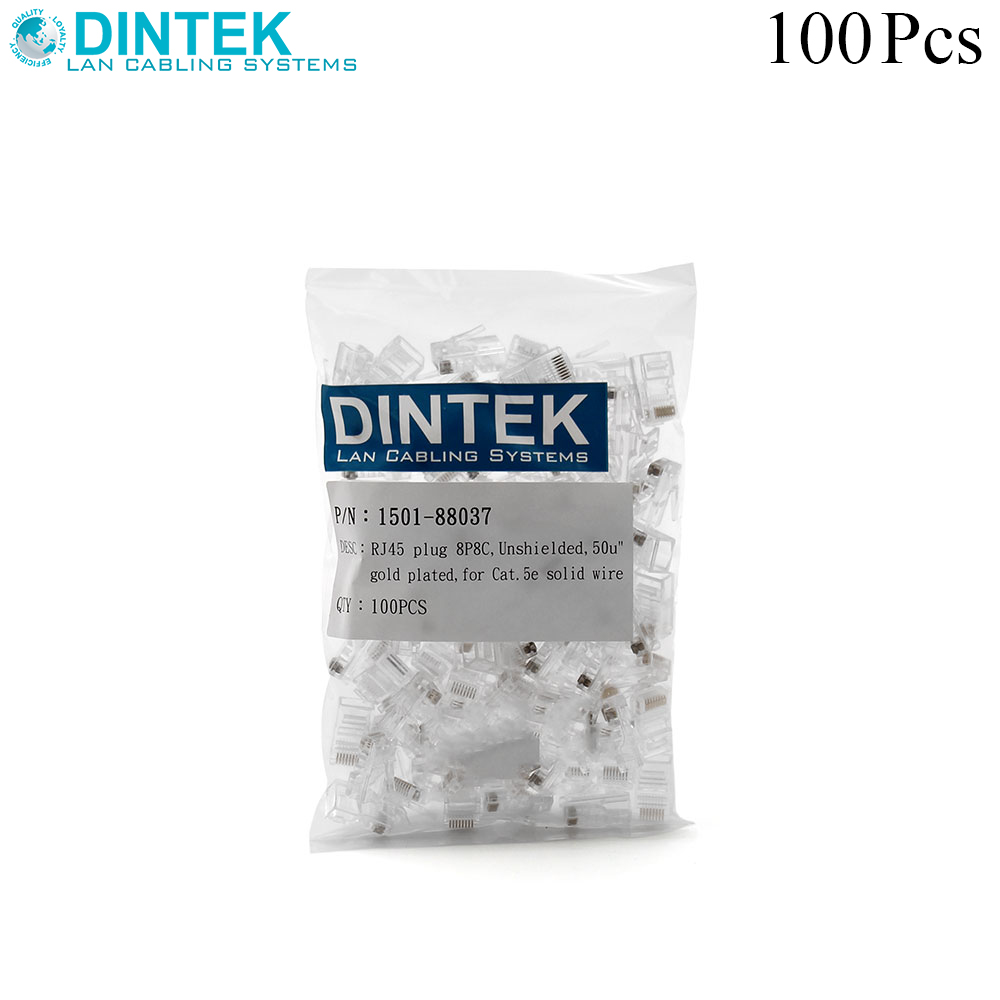 Network Plug | RJ45 CAT5e | 100pcs | Dintek