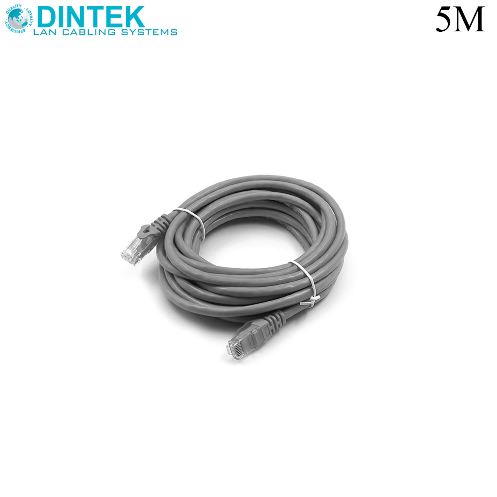 Patch Cord | CAT5e | UTP | 5M | Gray | Dintek