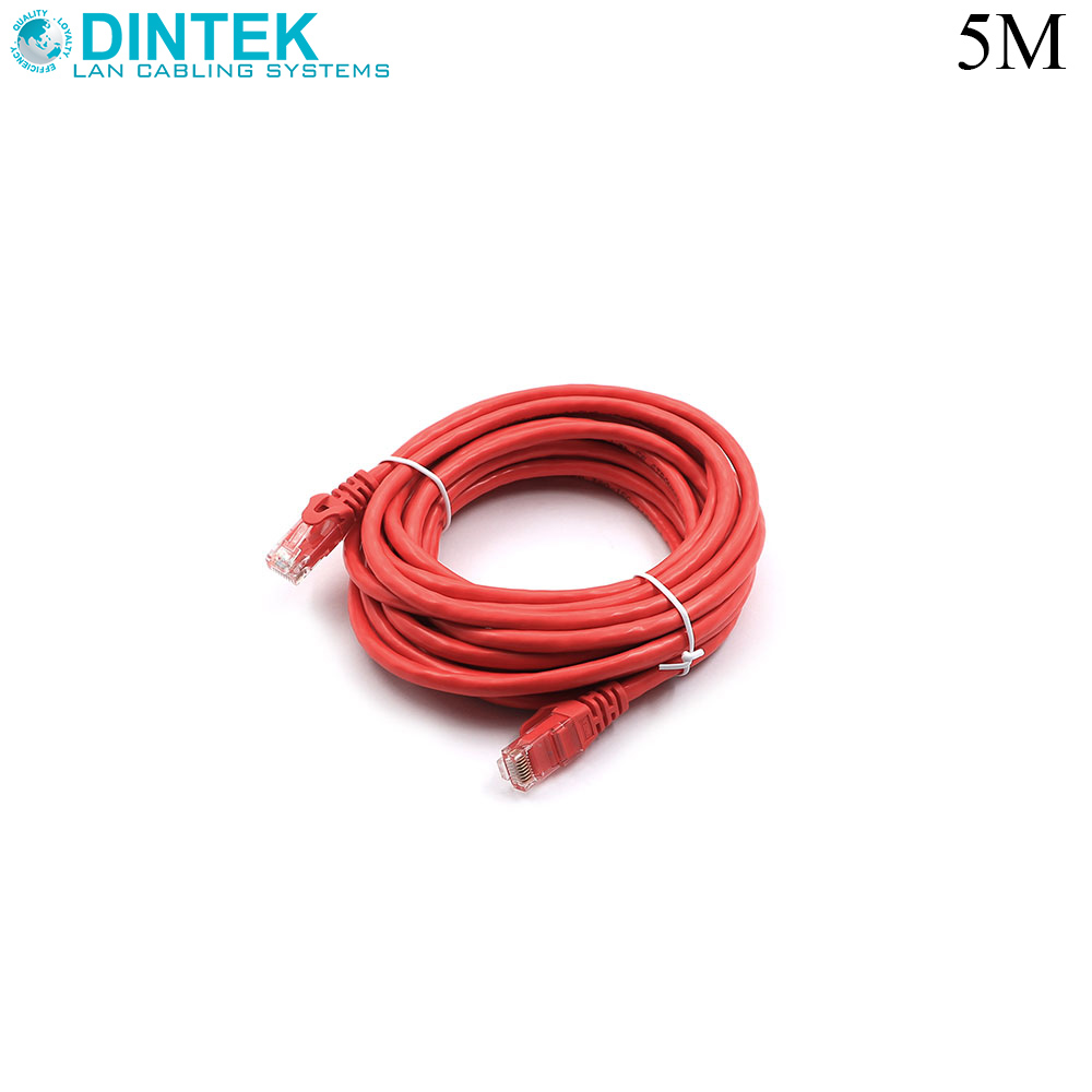 Patch Cord | CAT5e | UTP | 5M | Red | Dintek