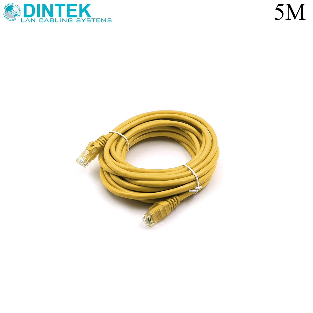 Patch Cord | CAT5e | UTP | 5M | Yellow | Dintek