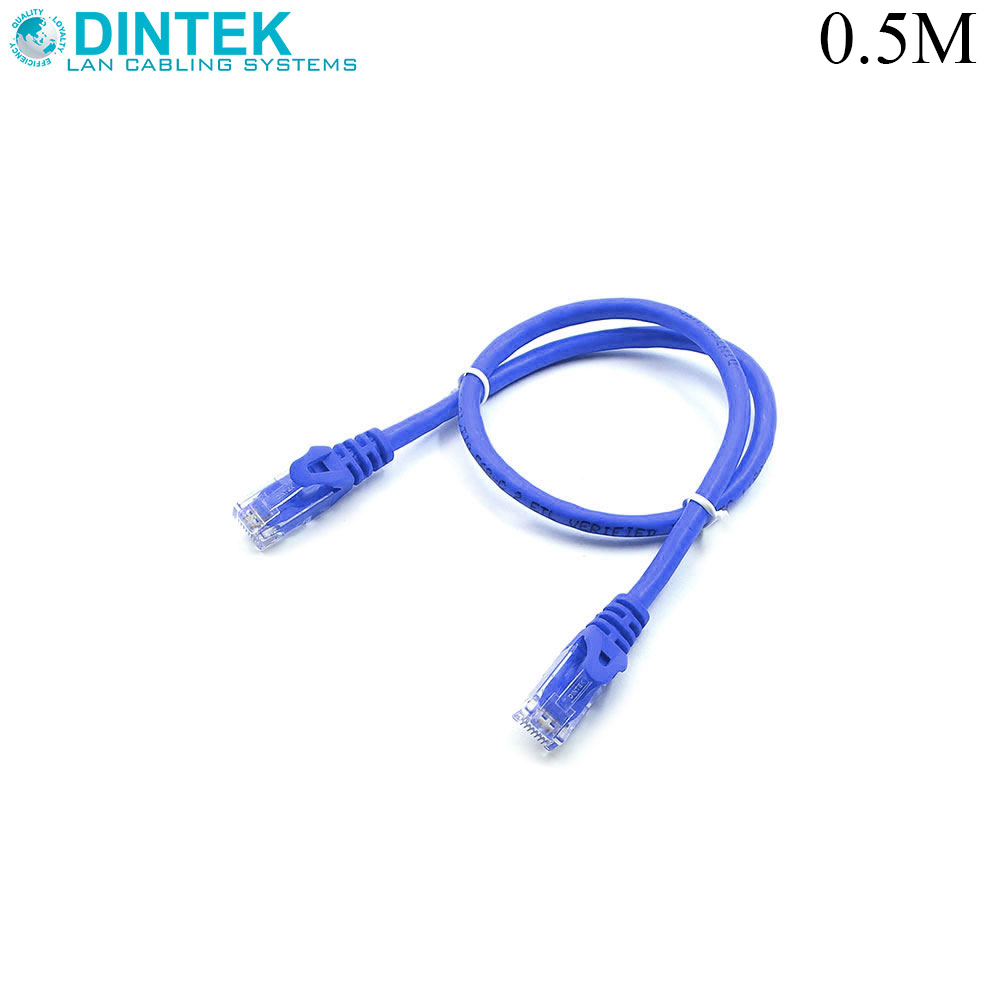 Patch Cord | CAT5e | UTP | 0.5M | Blue | Dintek