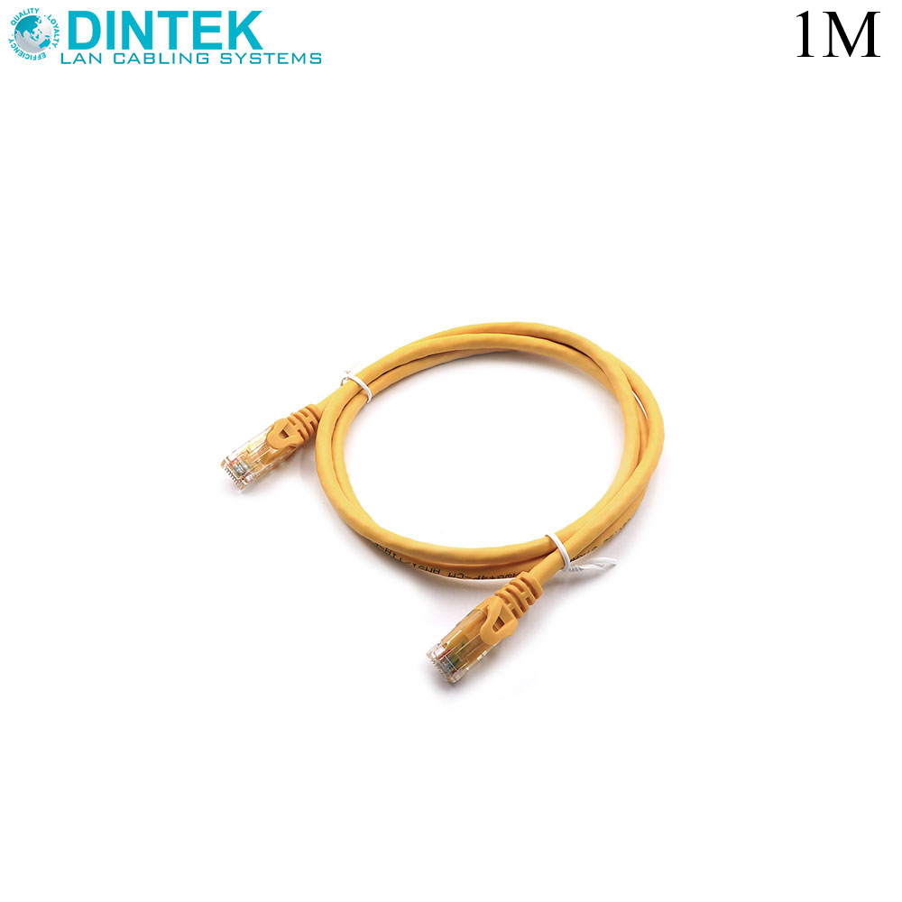 Patch Cord | CAT5e | UTP | 1M | Yellow | Dintek