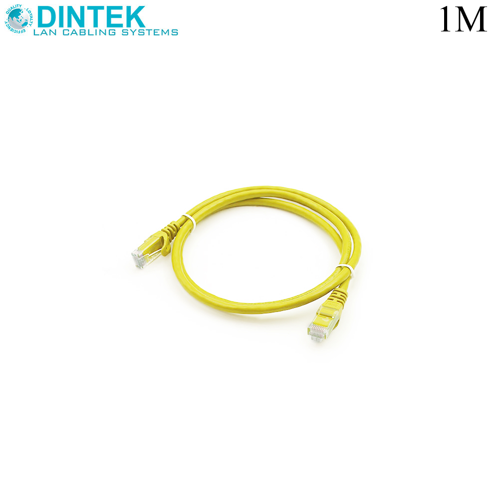 Patch Cord | CAT6 | UTP | 1M | Yellow | Dintek