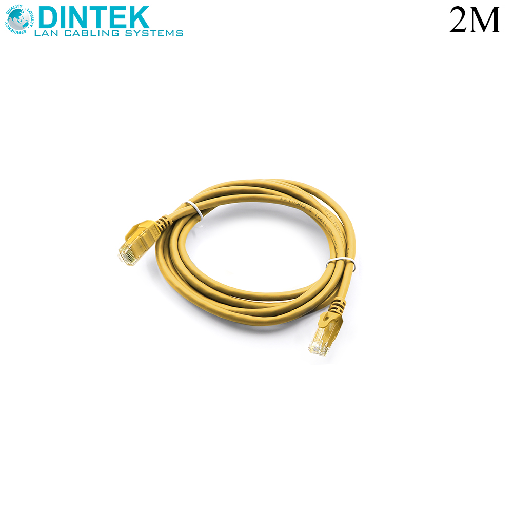 Patch Cord | CAT6 | UTP | 2M | Yellow | Dintek