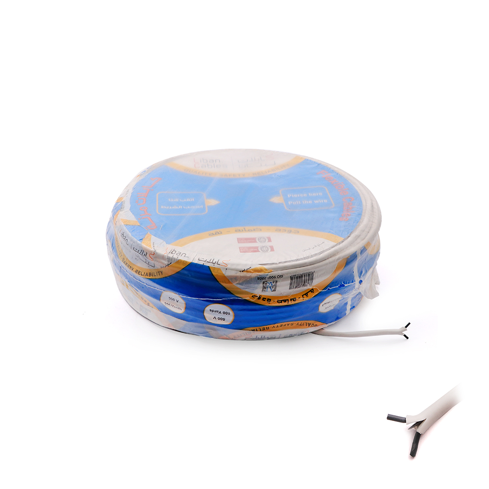 Insulated Wire Cable | 2x0.75mm | 91M | White | Liban Cables