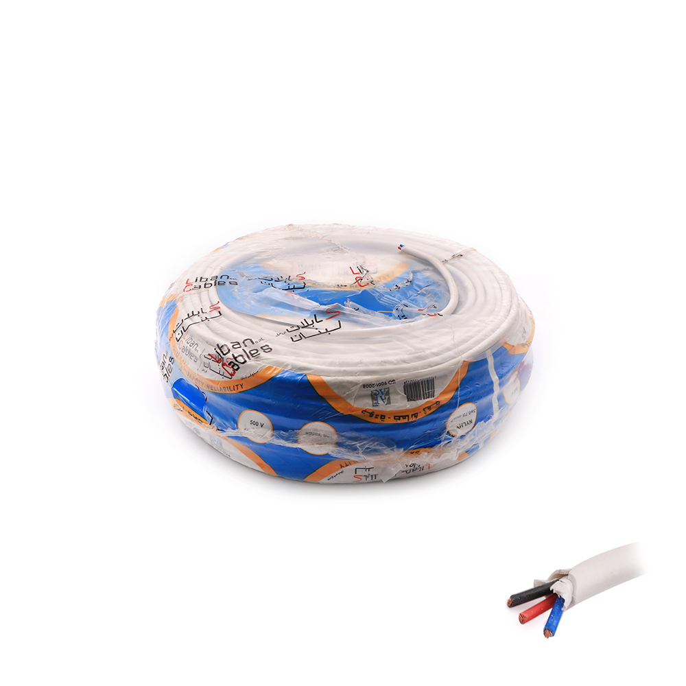 Insulated Wire Cable | 3x0.75mm | 91M | White | Liban Cables