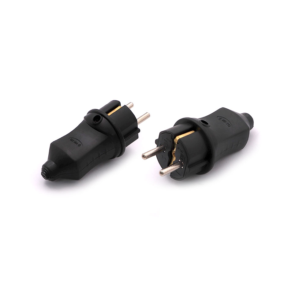 Electric Plug | EU | Male | 4.8mm | 16A | Black