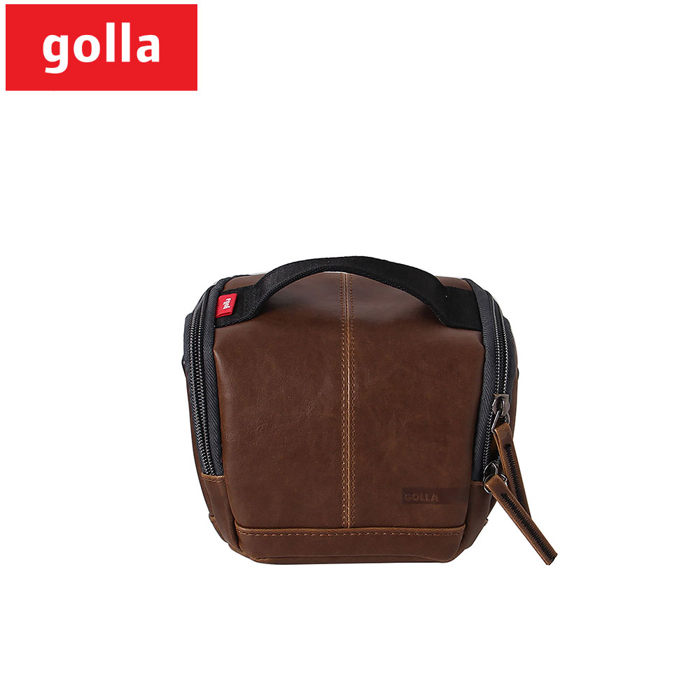 Camera Bag | Medium Case | Soft Padded | Hand Type & Shoulder Strap | Leather Brown