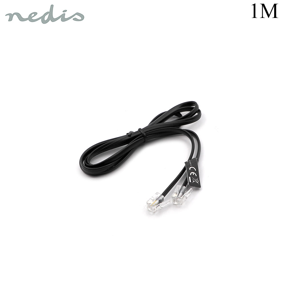 Telephone Cable | RJ11 4P4C | 4x Wire | 1M | Black | Nedis