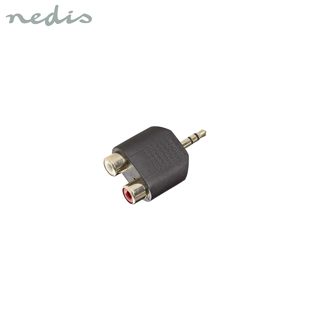 Audio Adapter | Jack Stereo | Male 3.5mm - 2x RCA Female | Splitter | Gold | Nedis