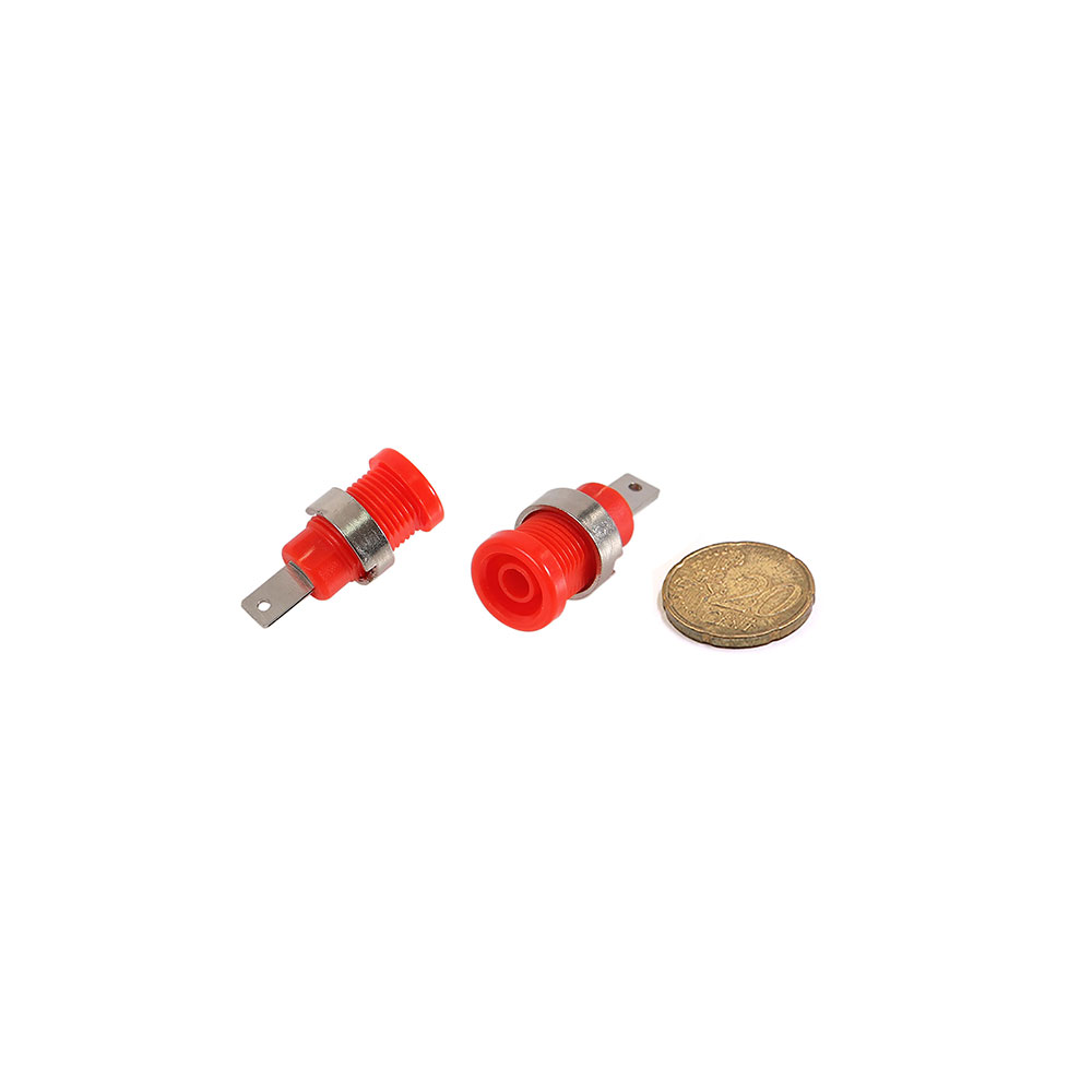 Terminal Plug | Binding Post | 4mm | Female | Safety | Red