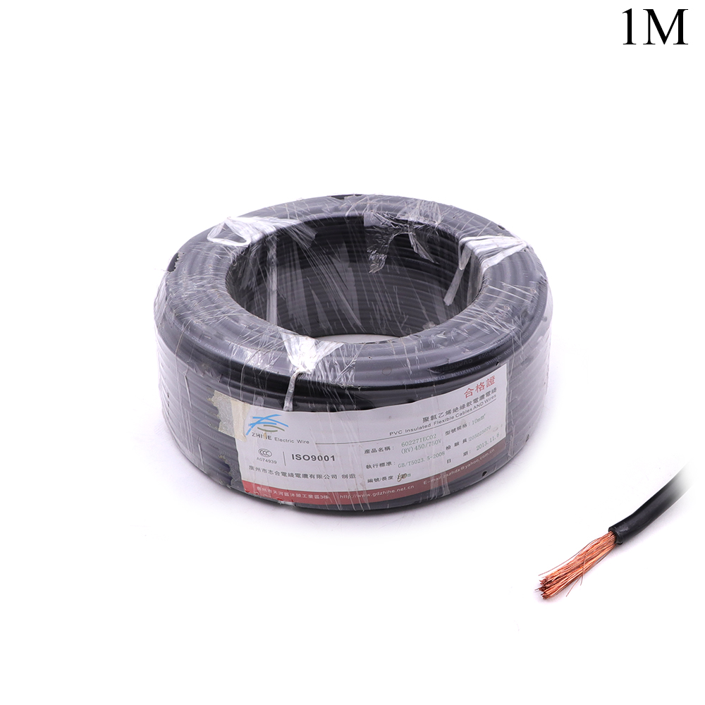 PVC Insulated Wire | 10mm x 1M | Black