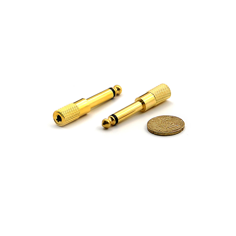 Audio Adapter | Jack Mono | Male 6.3mm - Female 3.5mm | Gold