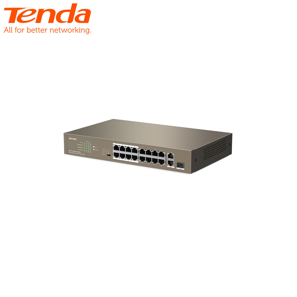 Network Switch | 16-Port | Unmanaged | POE | Tenda