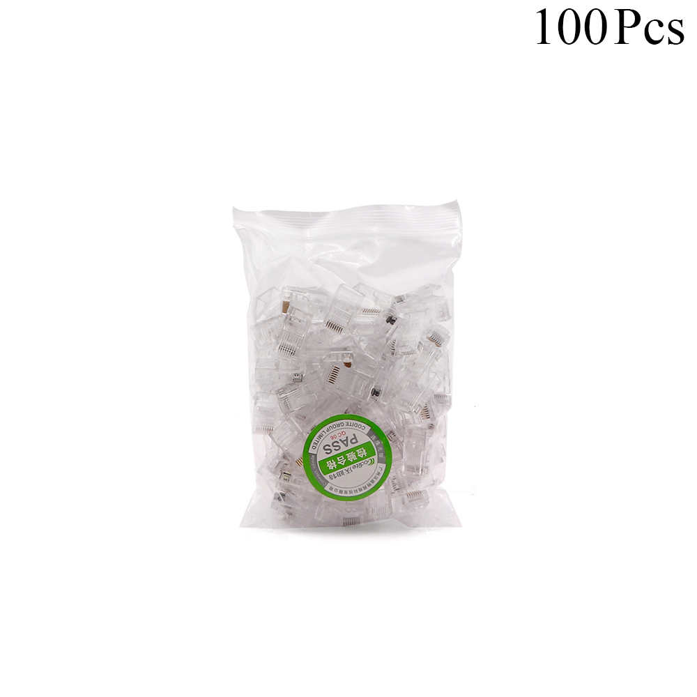 Network Plug | RJ45 CAT5e | 100pcs | Feed-Through