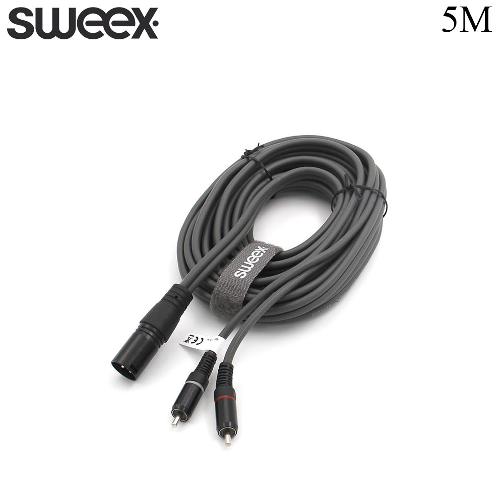 Audio Cable | XLR 3-Pin Mono Male - 2x RCA Male | 5M | Sweex