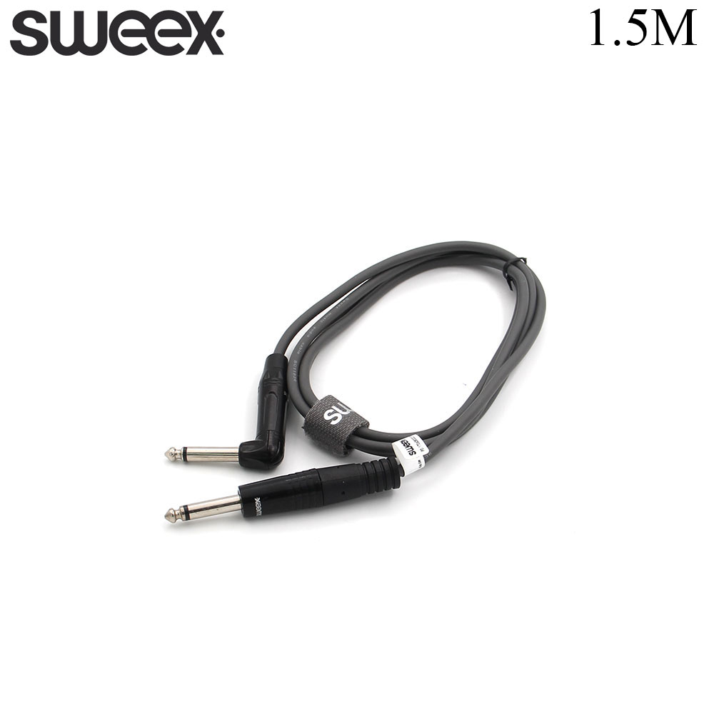 Audio Cable | Jack Mono 6.3mm | Male - Male 90 Degree | 1.5M | Sweex
