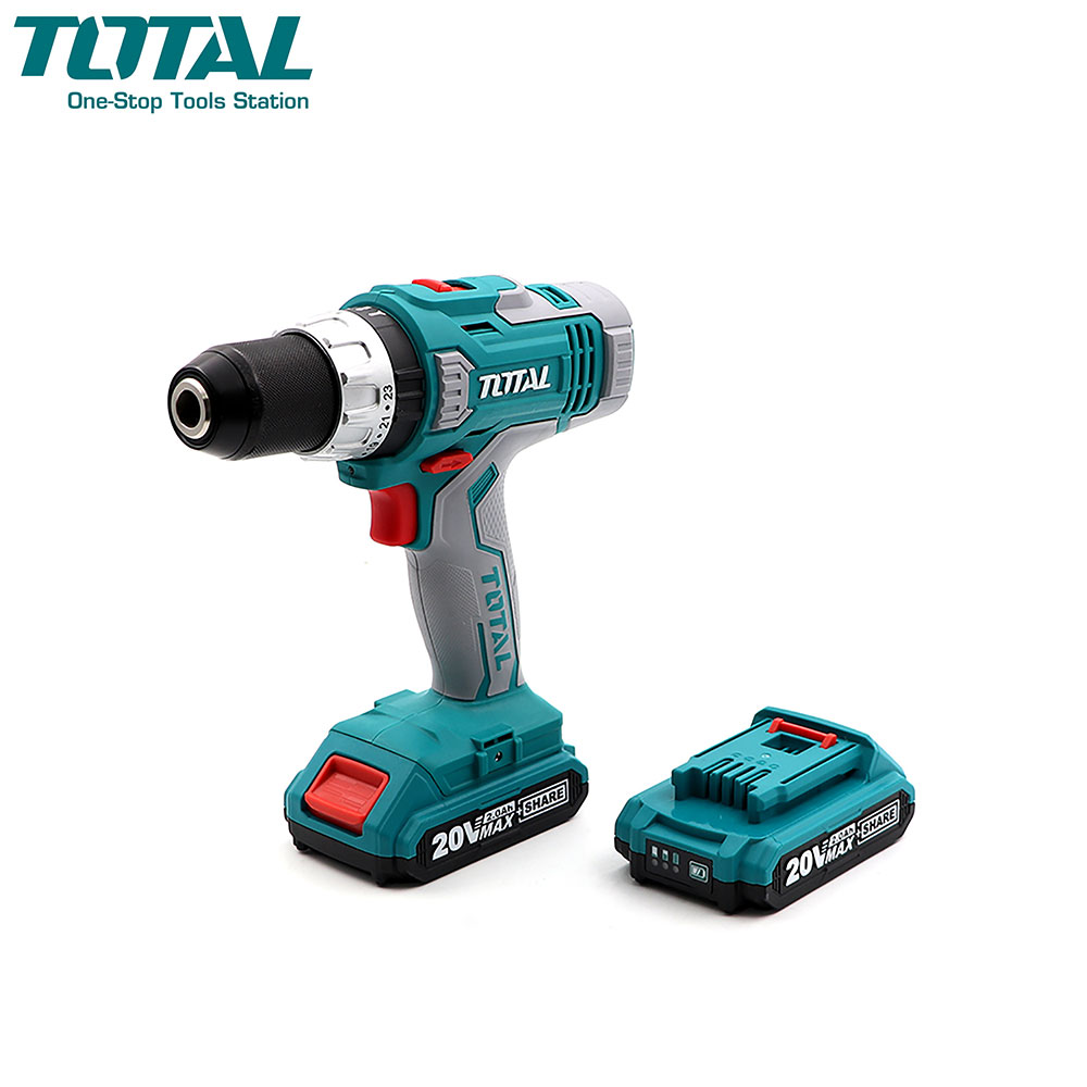 Compact Drill | Cordless | 20V | 2x Battery Pack | Total
