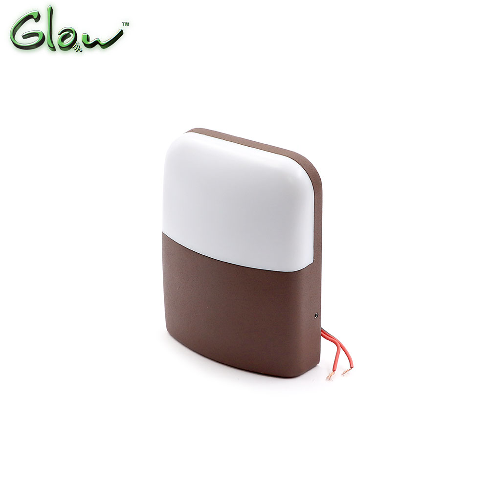 LED Light Wall Direct | Rectangle | 220V AC 7W | Warm White | Brown Frame | Glow