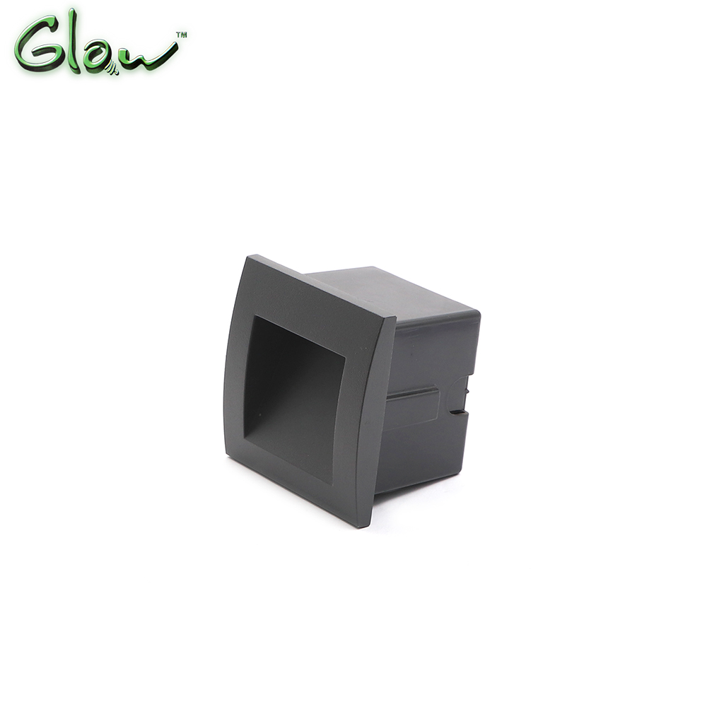 LED Light Basement | Square | 220V AC 2W | 90x90x65mm | Warm White | Gray Frame | Glow 