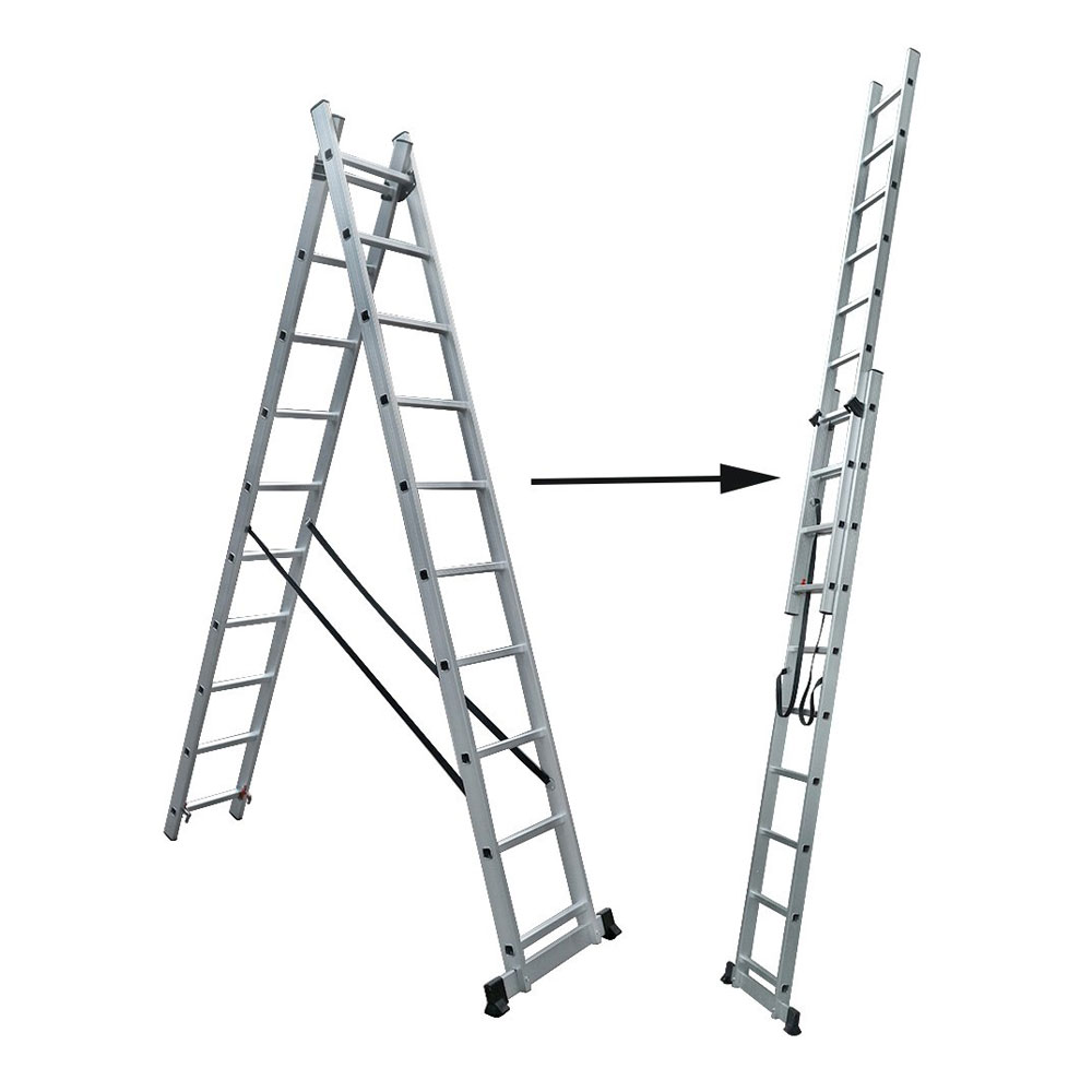 Ladder | Multipurpose | Aluminium | 10x2 Steps | Double | 450cm