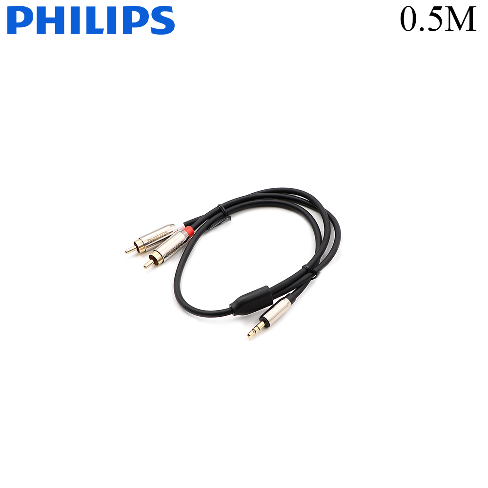 Audio Cable | Jack Stereo Male 3.5mm - 2x RCA Male | 0.5M | Philips 