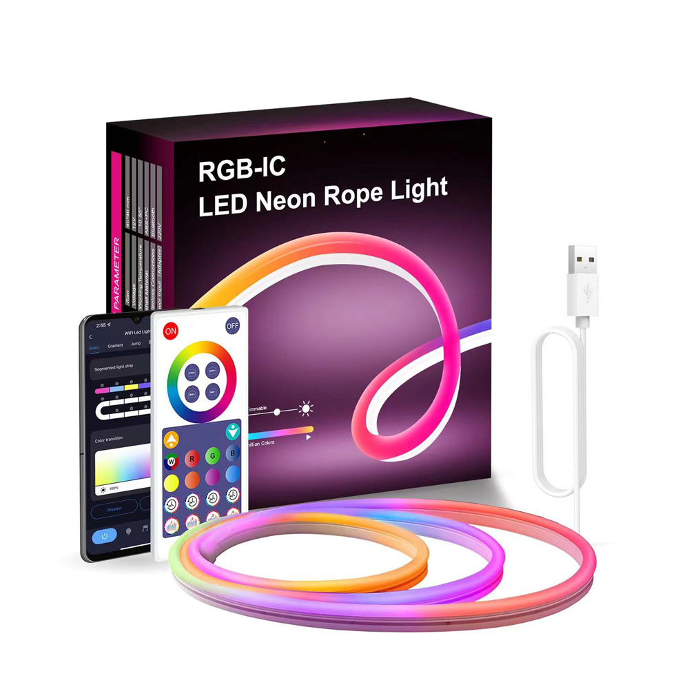 LED Rope Neon | 5~12V DC | 5M | RGB-IC | WiFi Tuya | 6x12mm