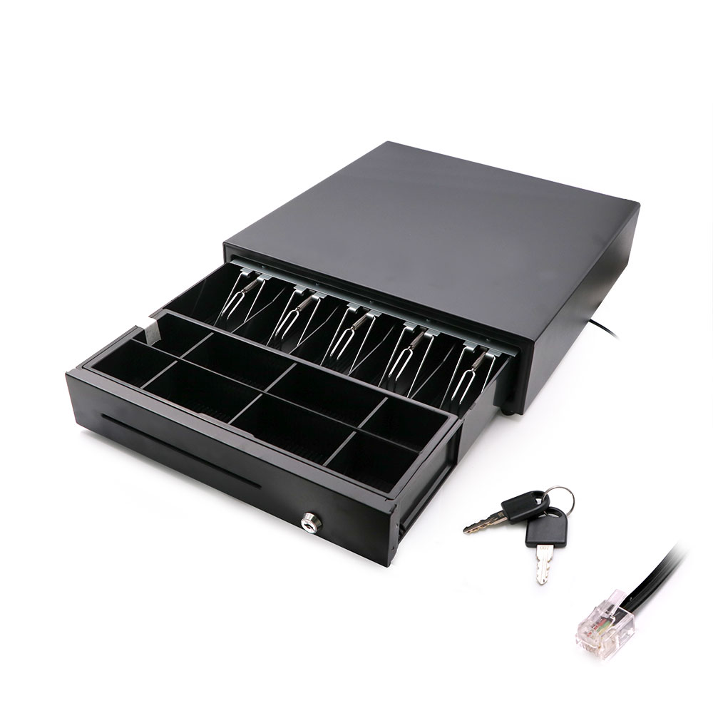 POS Drawer | 5-Bill | 8-Coin | RJ11 | 12V | Key-Lock | 405x410x110 | Black