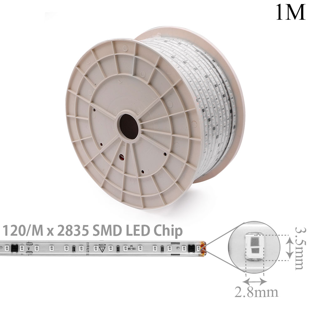 LED Strip Outdoor | 8mm | 220V AC 10W | 2835 | Blue | 120x LED Per Meter