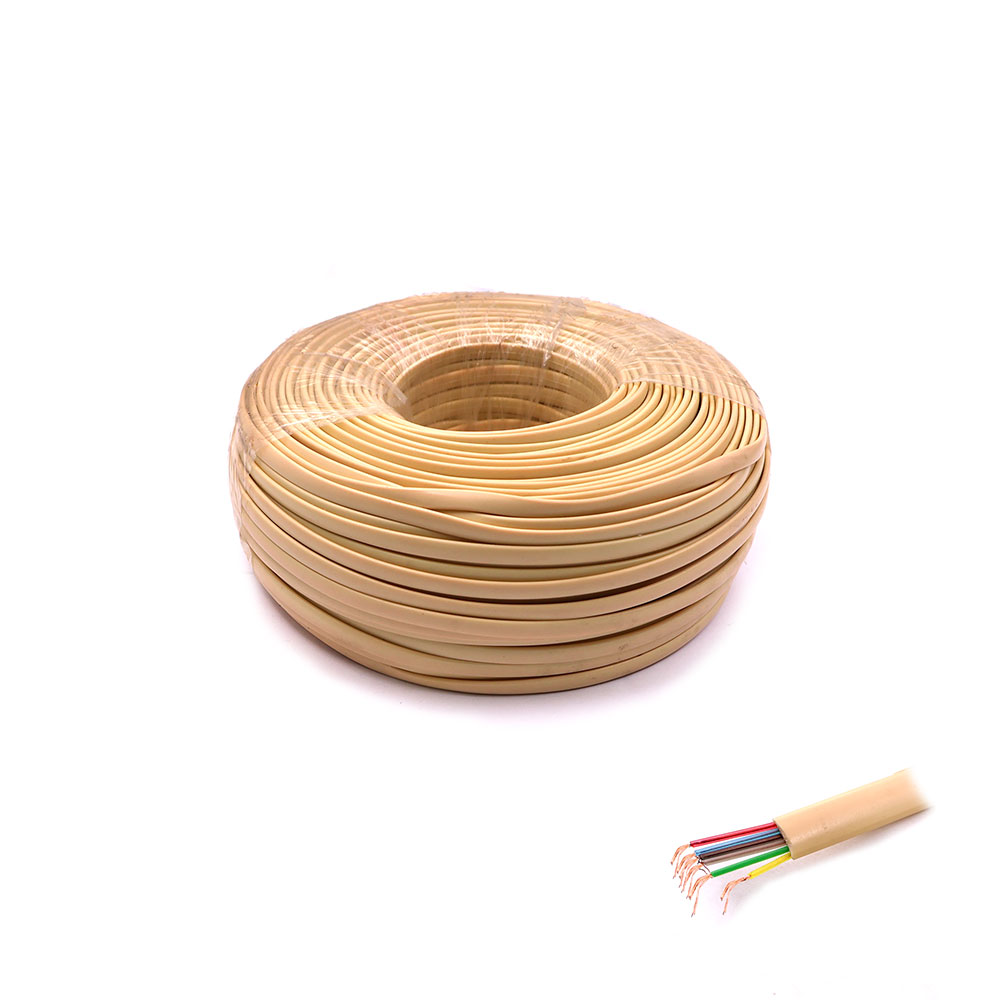 Telephone Cable | Flat | 6C | 100M | Beige