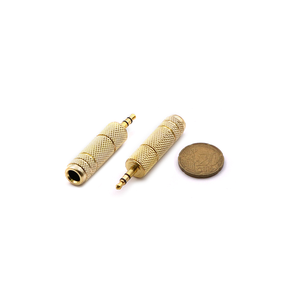 Audio Adapter | Jack Stereo | Male 3.5mm - Female 6.3mm | Gold