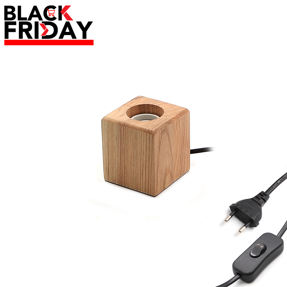 Decorative LED | Bulb Socket | E27 | Square | Wood