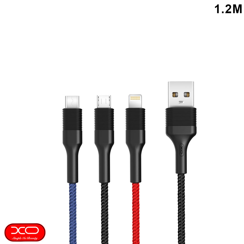 Mobile Cable | Data & Charging | USB-A - USB-C & Lightning & Micro USB | 1M | XO NB-54