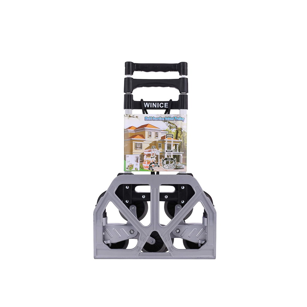 Trolley | 6x Wheel | Hand Foldable Truck | Aluminum Alloy | Black | Topway